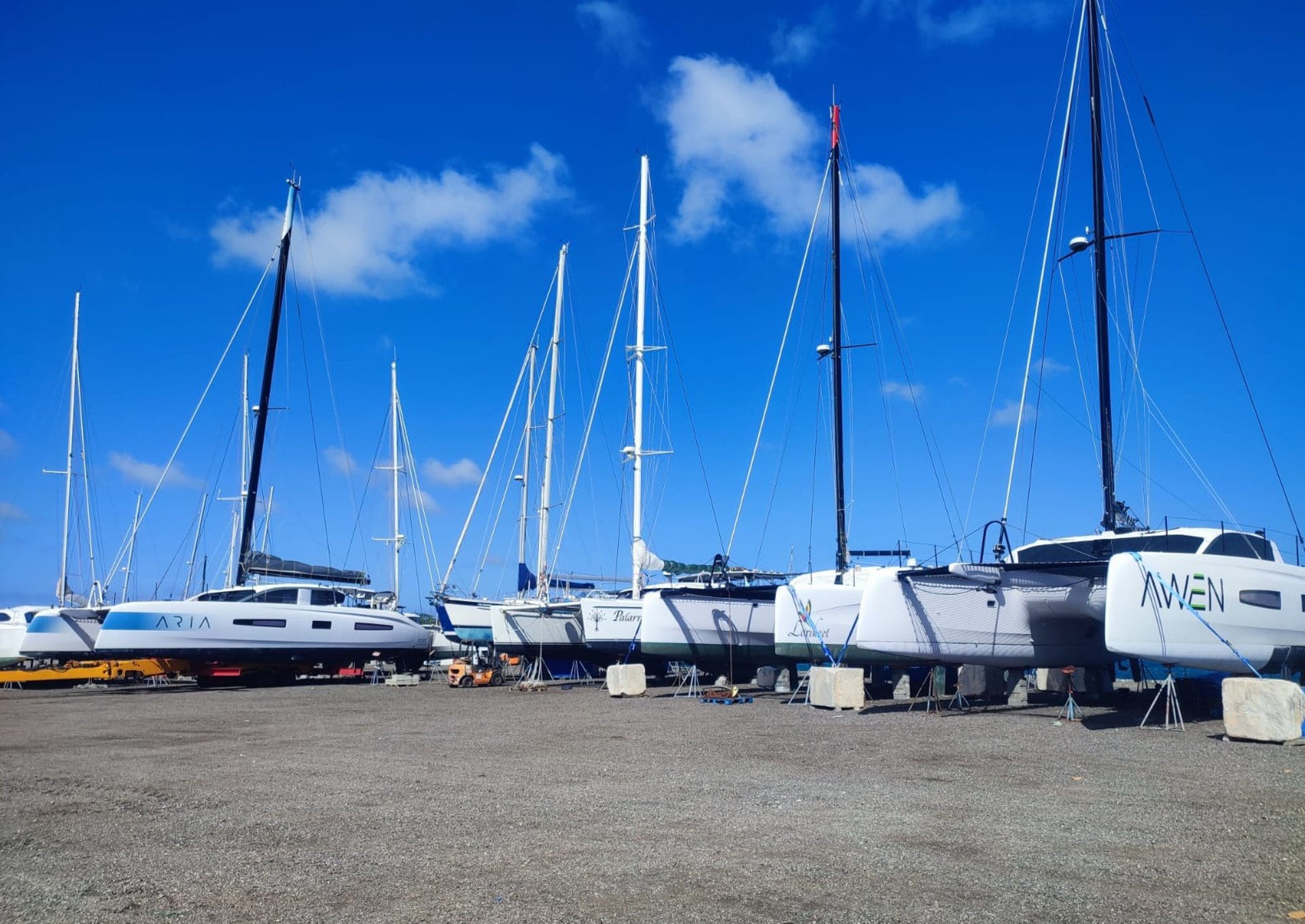 The Yacht Mate cyclone season fleet in Marina Varedo