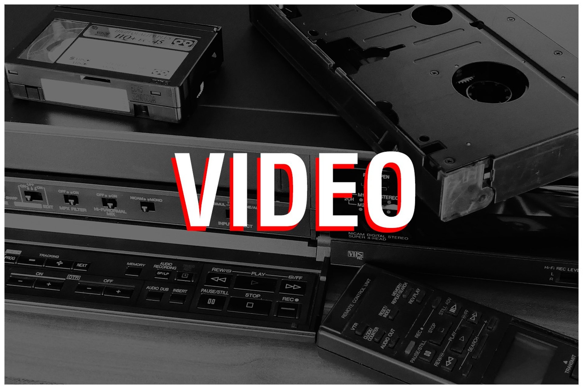a row of video tapes arranged haphazardly