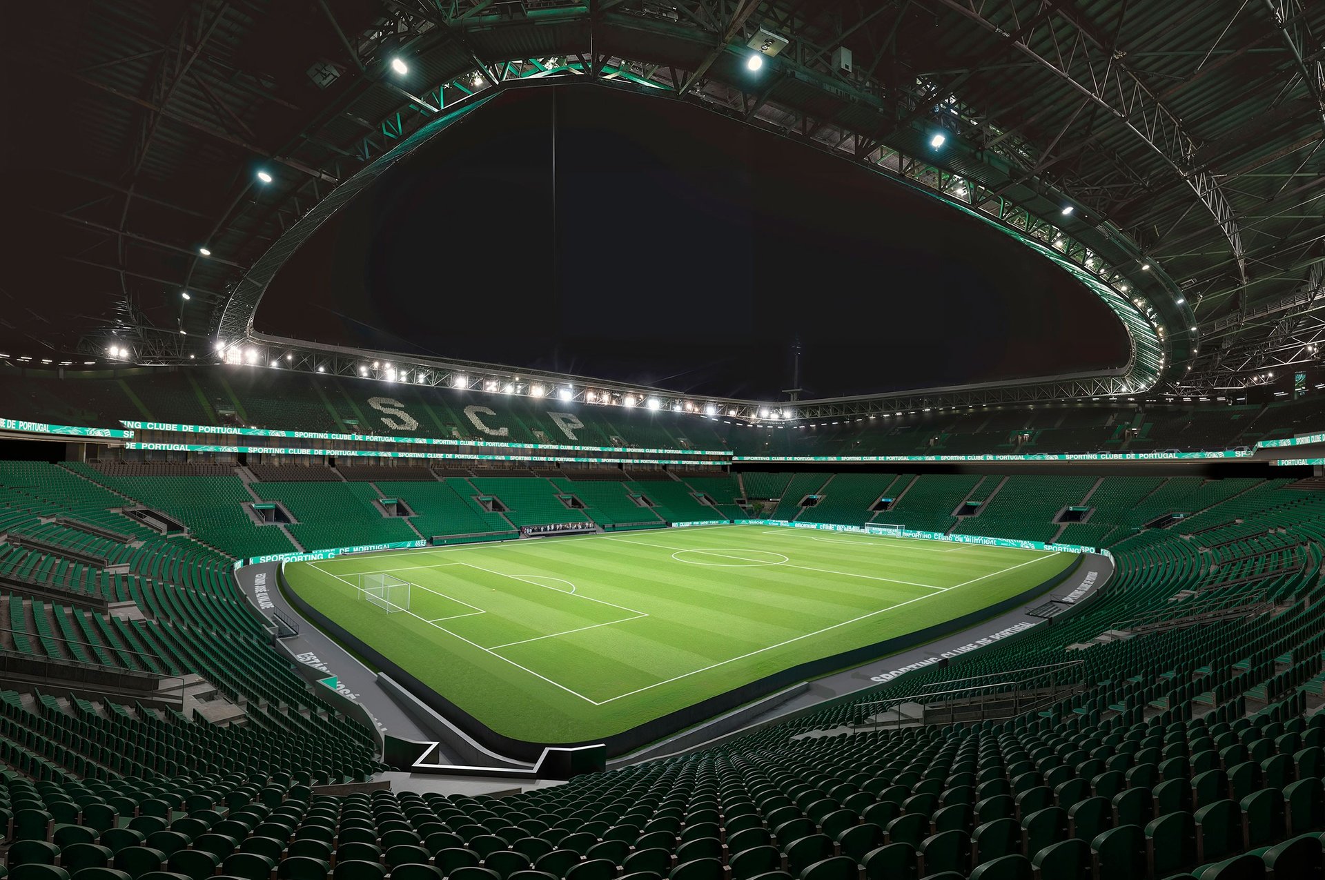 crowd of people standing while holding green banners