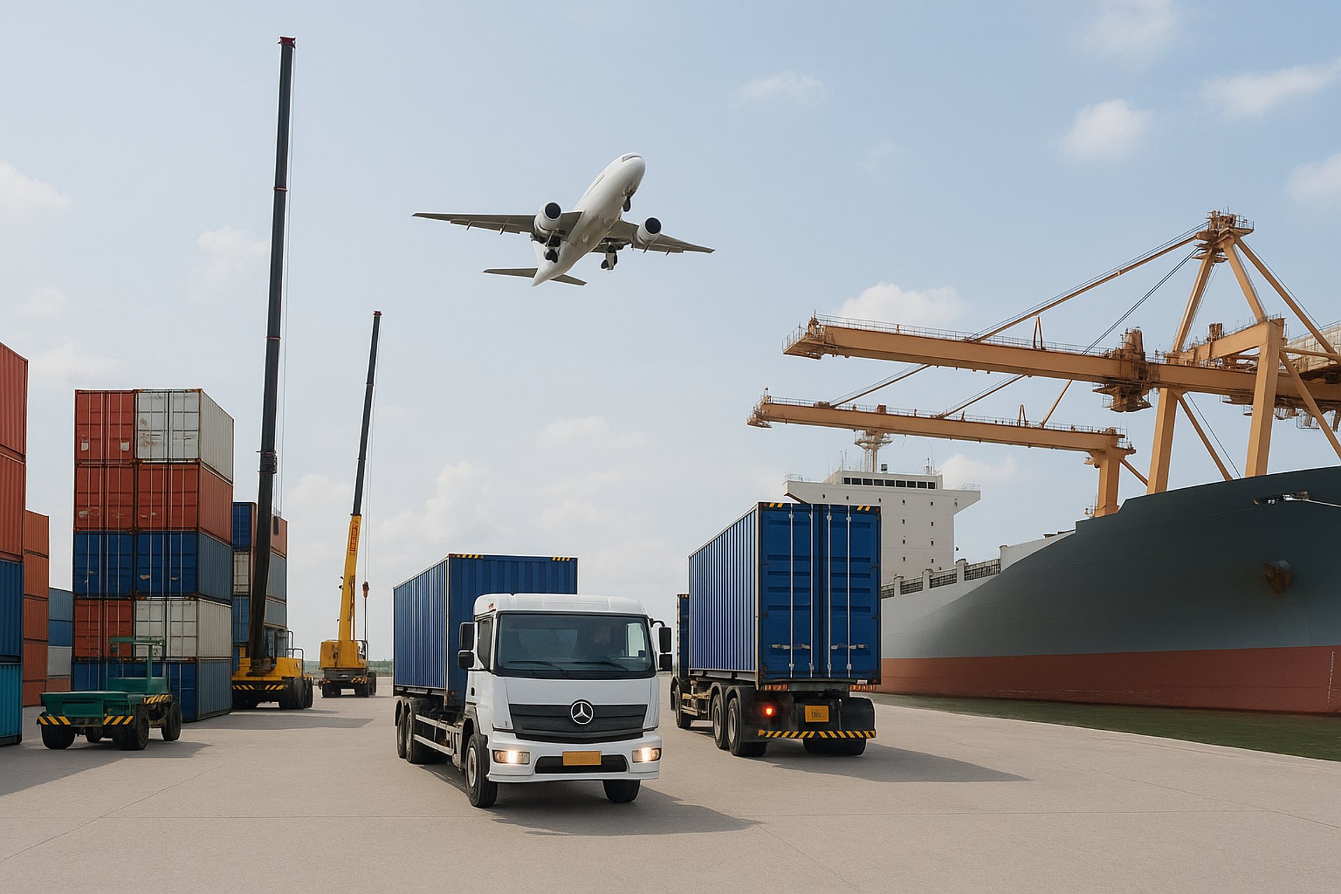 a large cargo ship loaded with containers under a blue sky