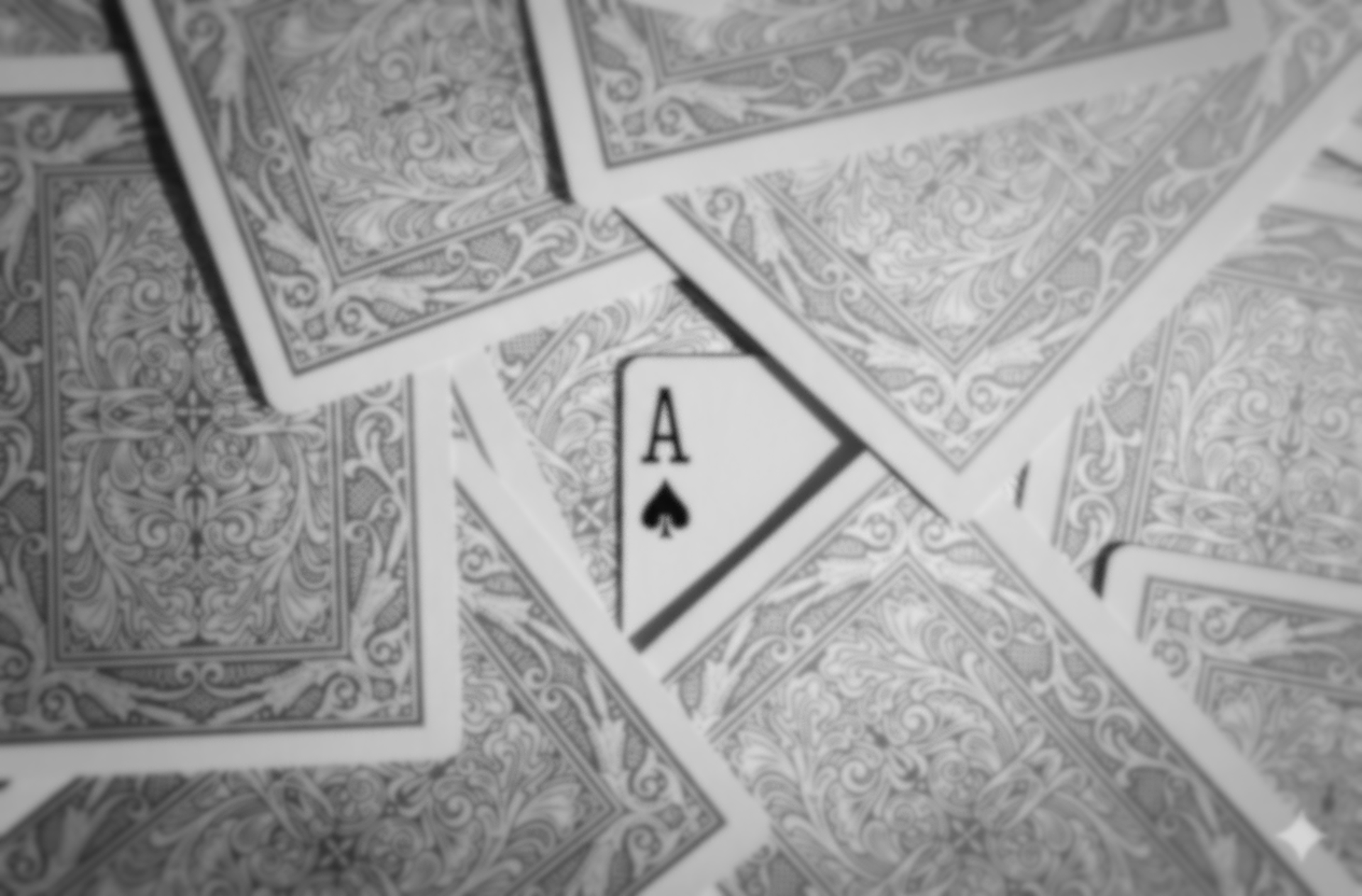 A pile of playing cards sitting on top of a table