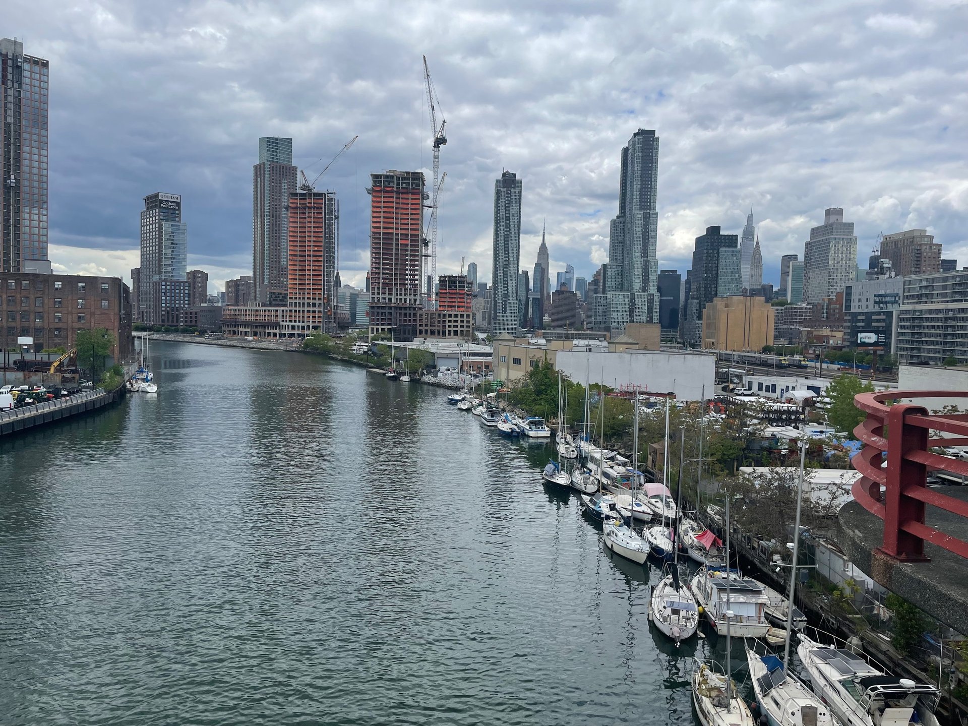 a view of a city with tall buildings
