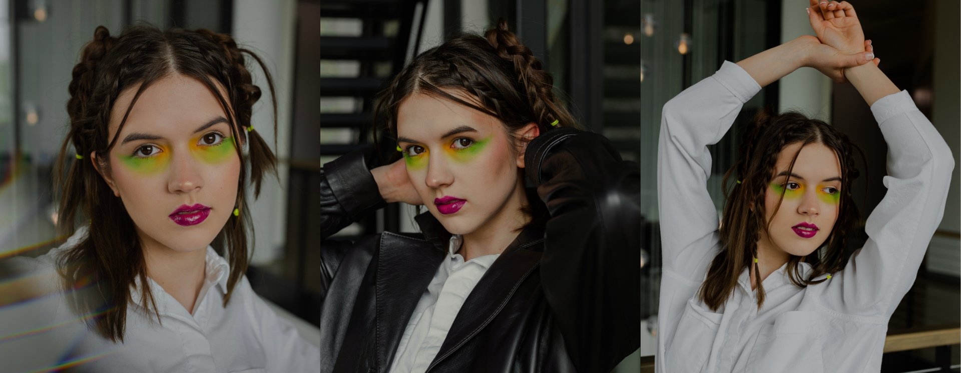 an abstract photo of a curved building with a blue sky in the background