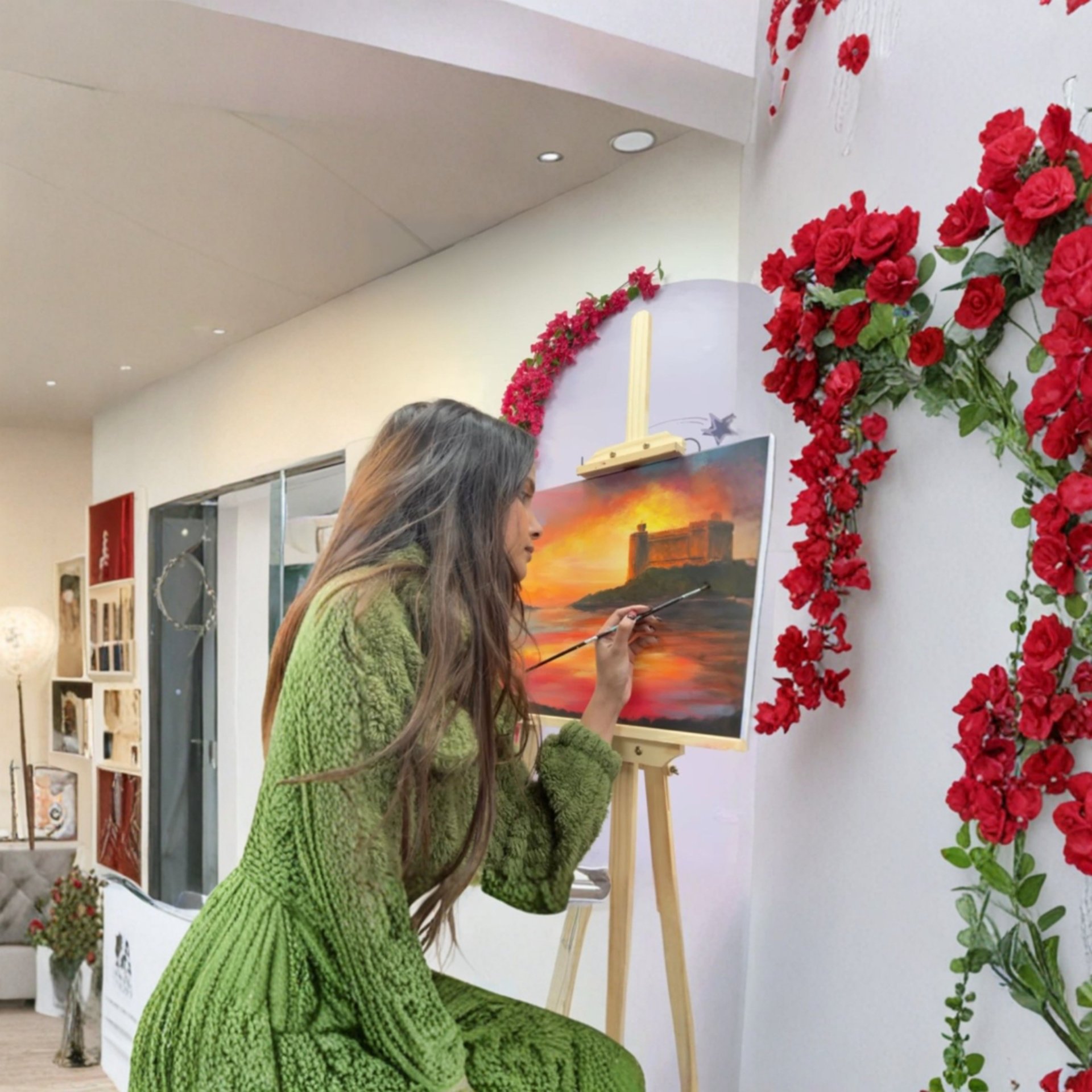 an abstract photo of a curved building with a blue sky in the background