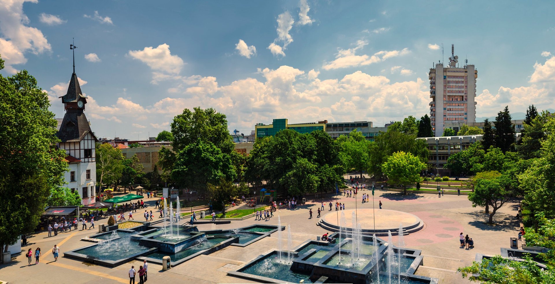 a large building with a clock tower on top of it