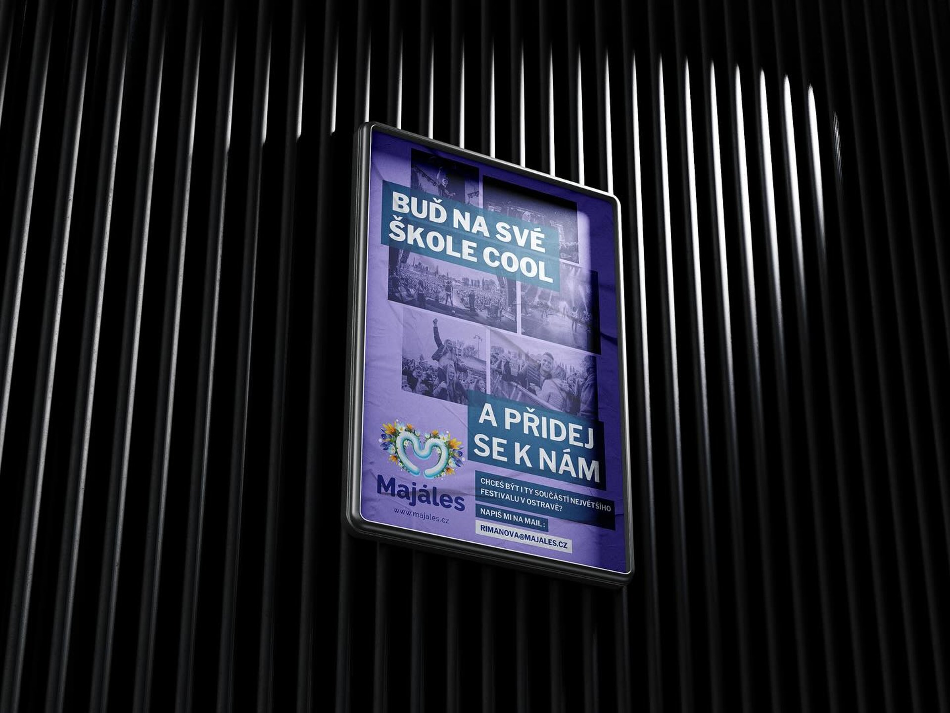 an abstract photo of a curved building with a blue sky in the background