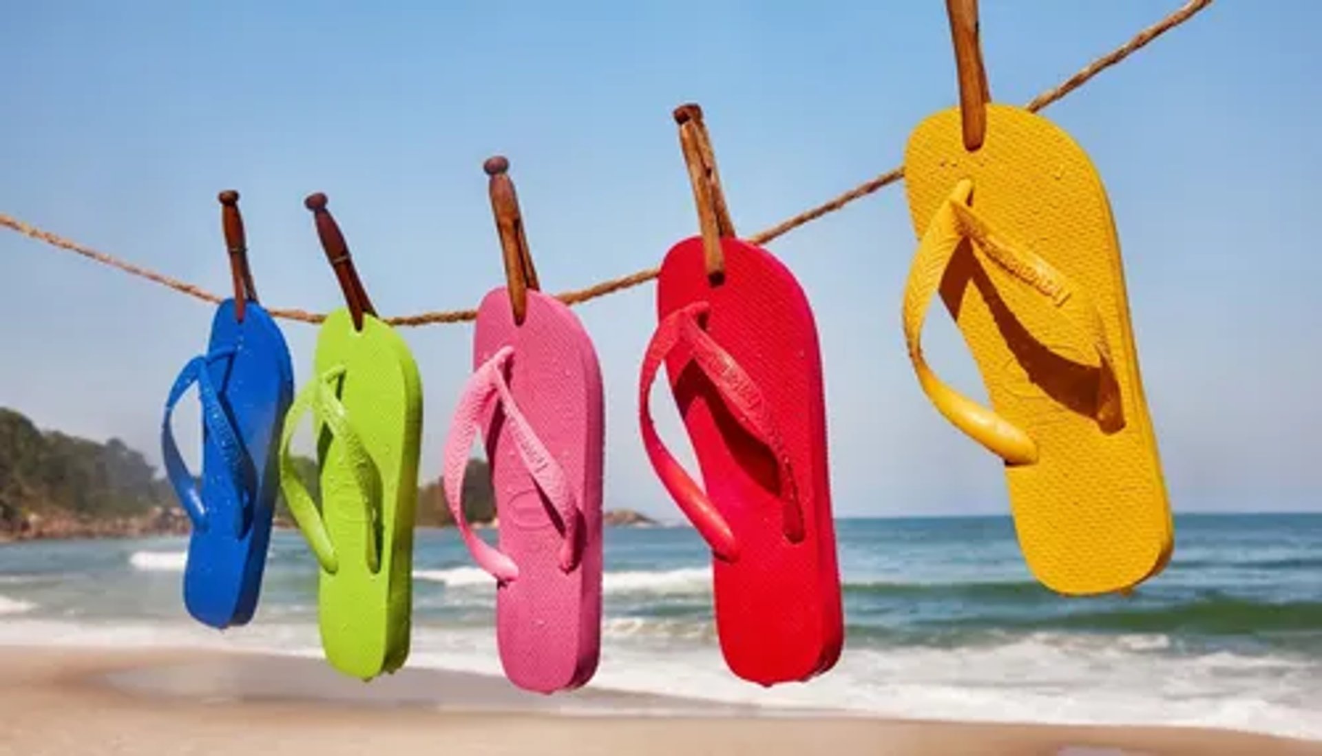 pink and white stripe flip flops