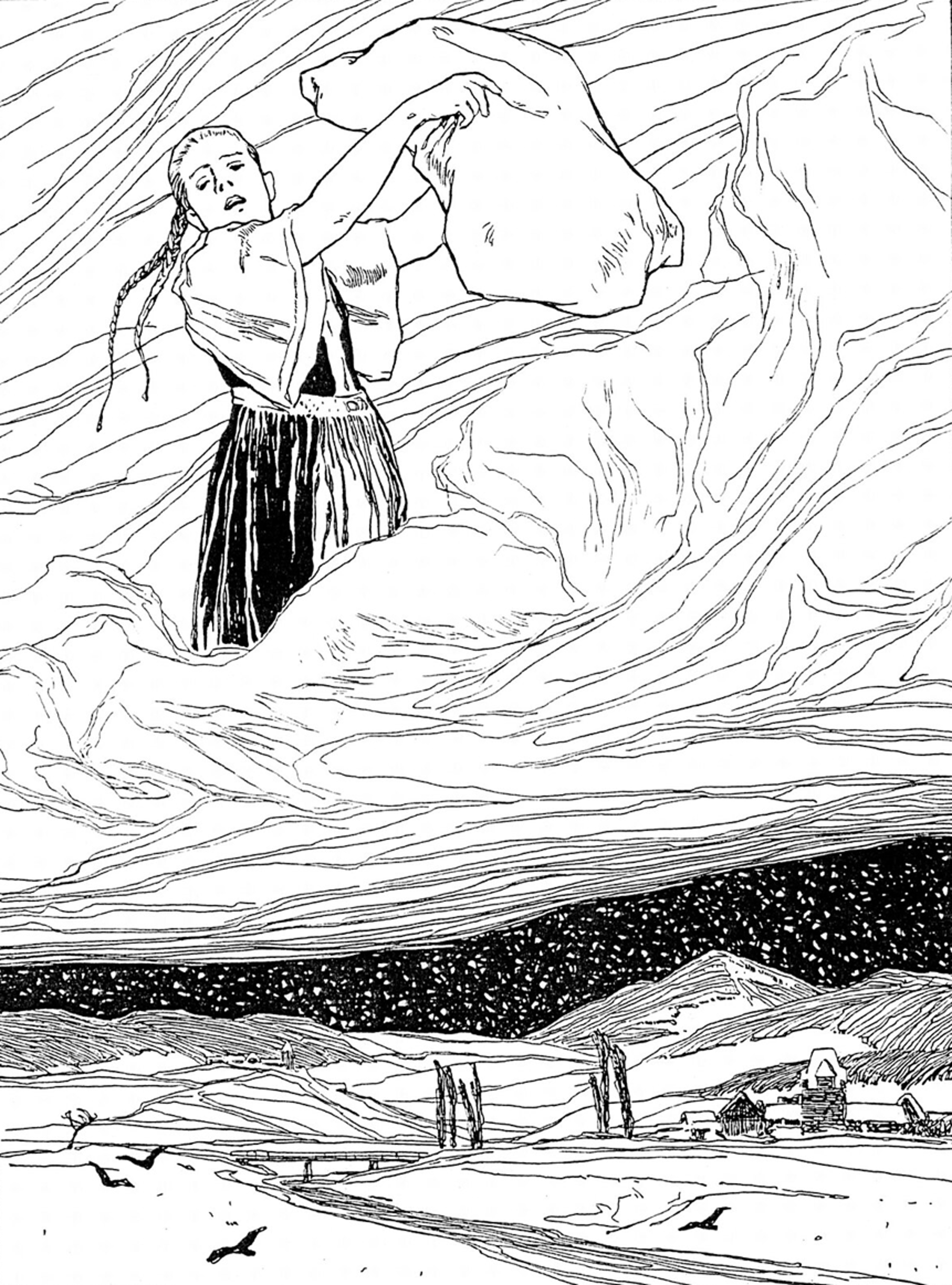 an abstract photo of a curved building with a blue sky in the background