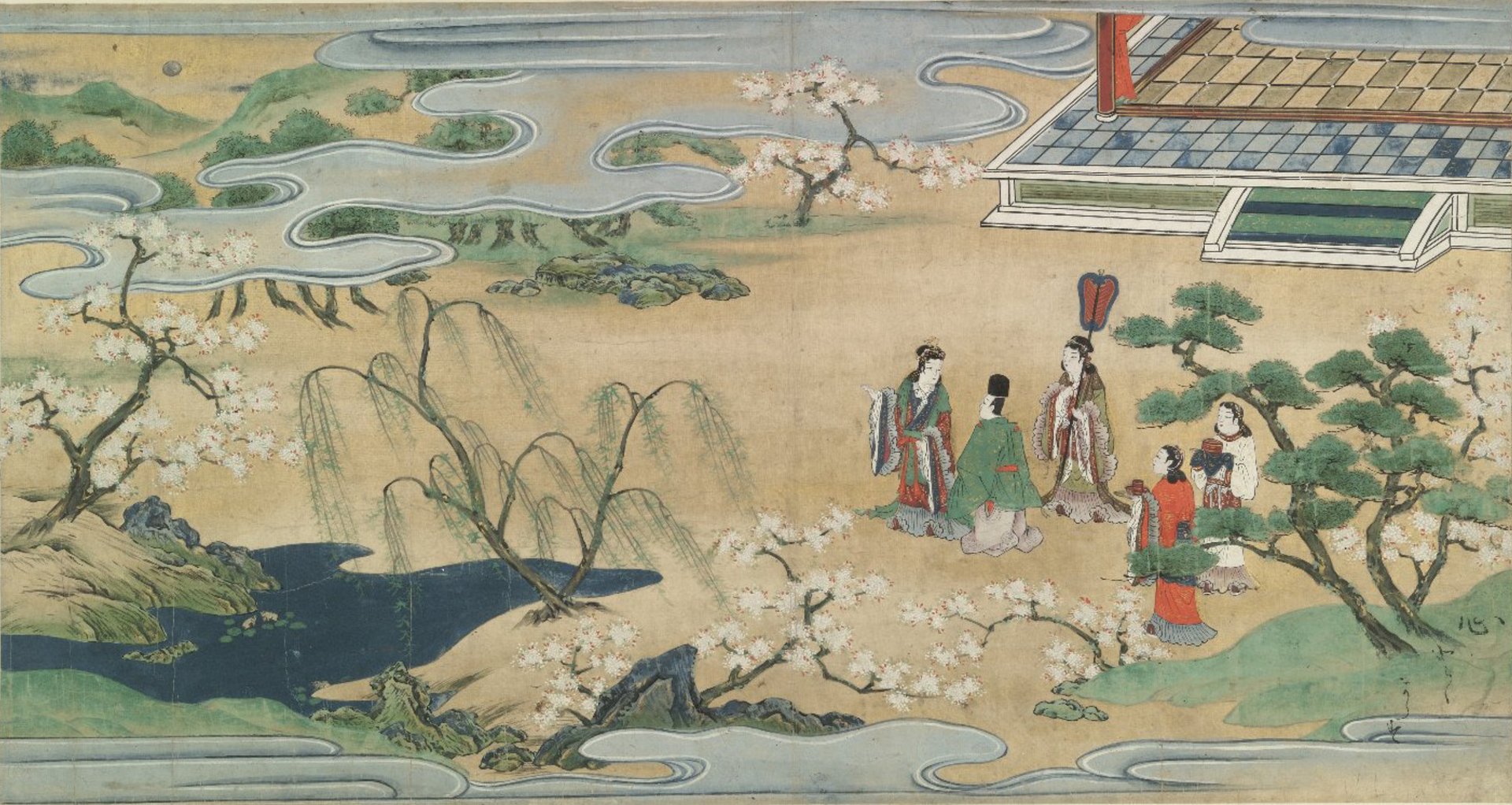 an abstract photo of a curved building with a blue sky in the background