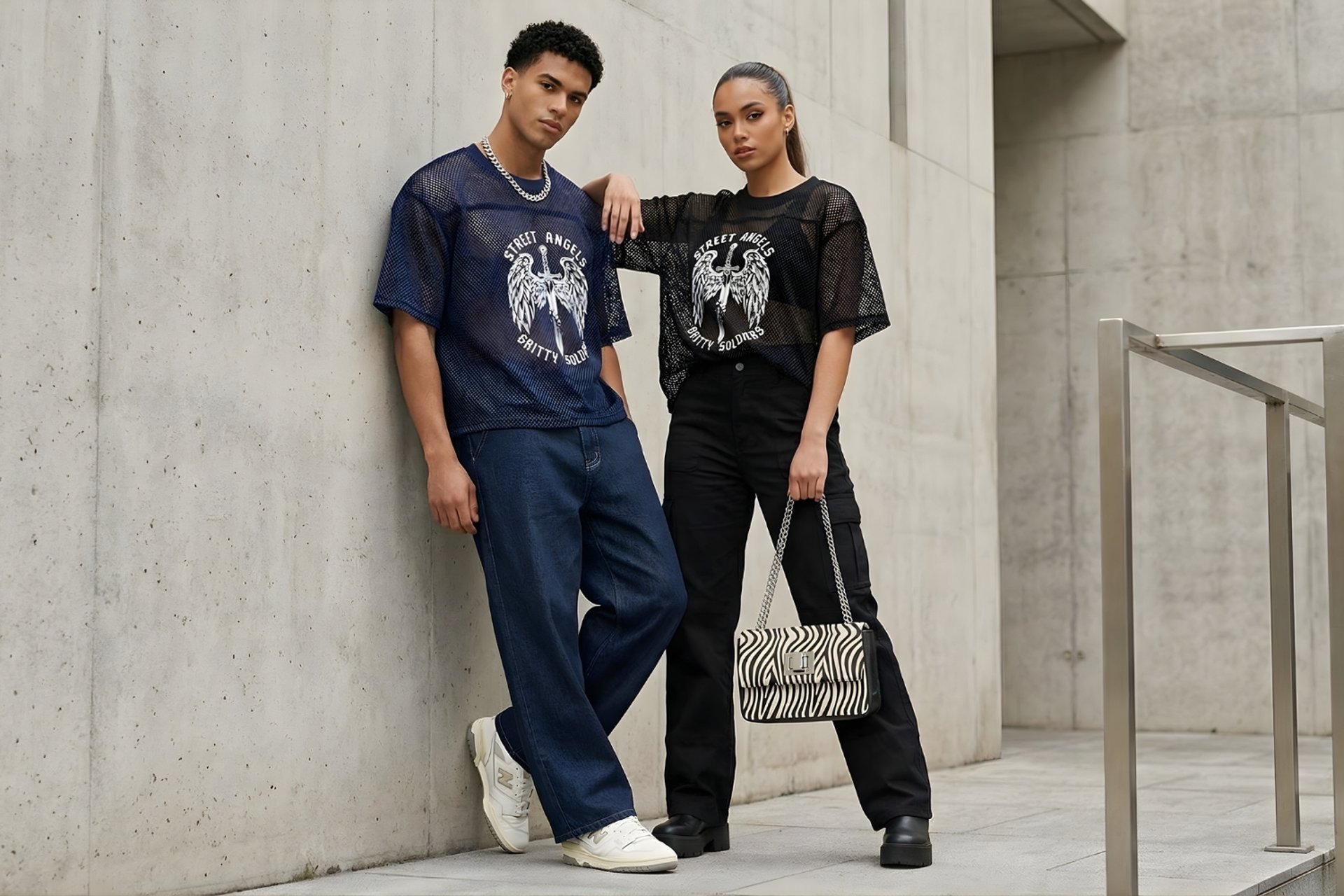 an abstract photo of a curved building with a blue sky in the background