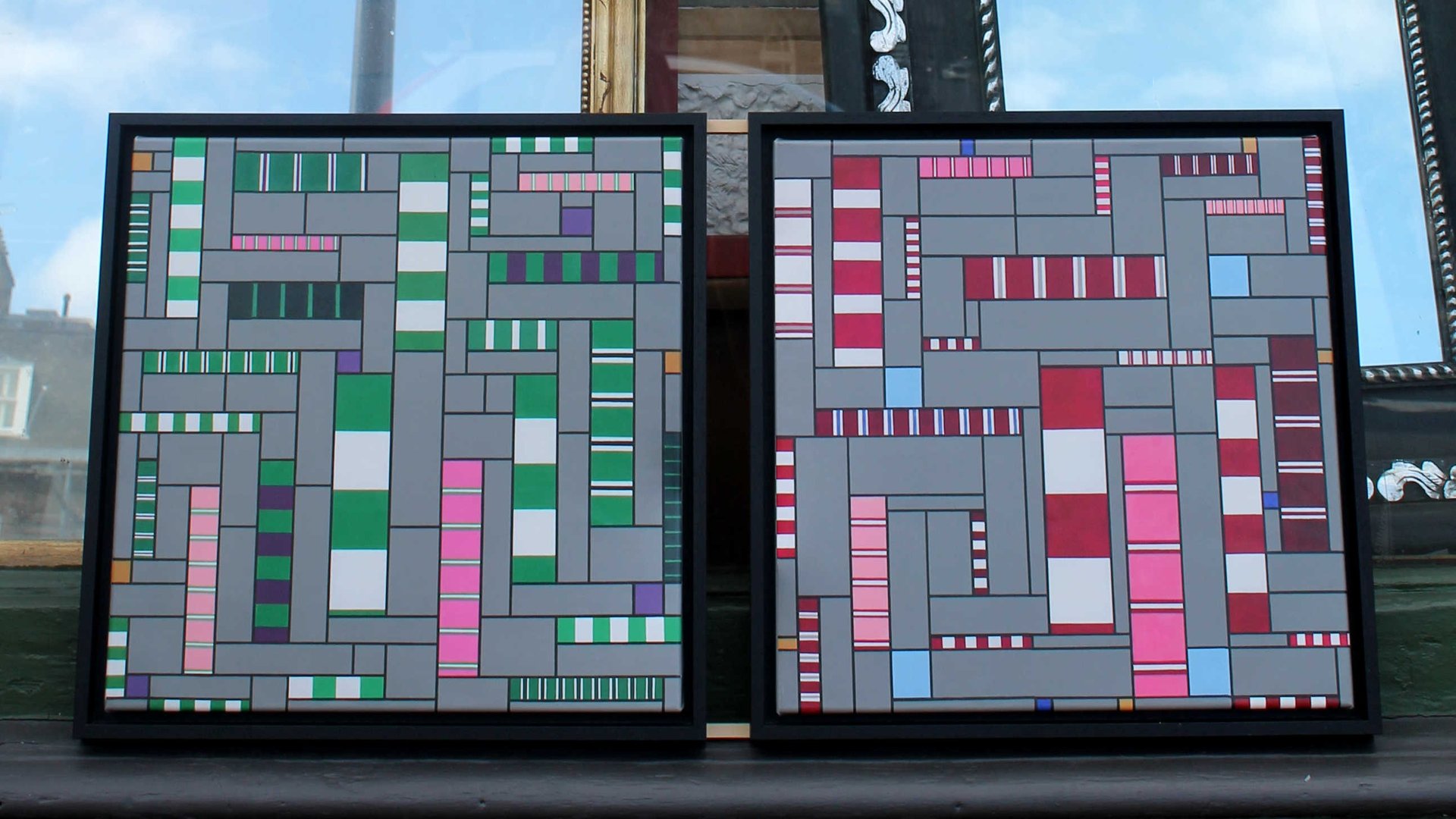 an abstract photo of a curved building with a blue sky in the background