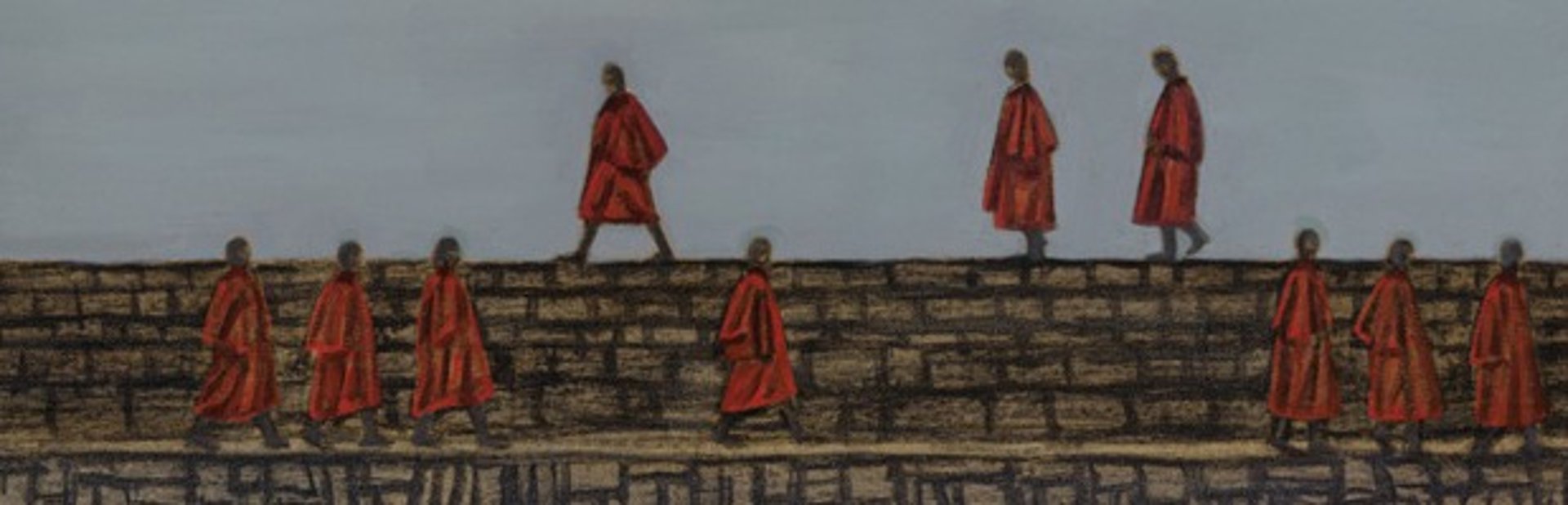 an abstract photo of a curved building with a blue sky in the background