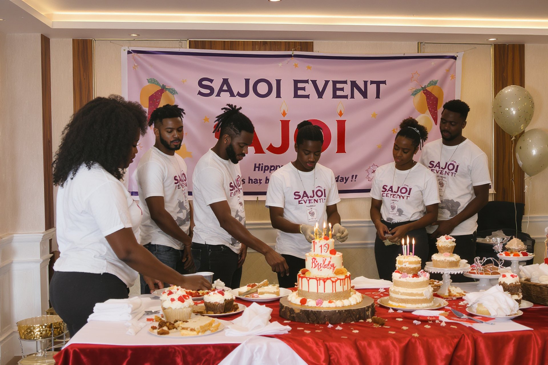 laughing people in party