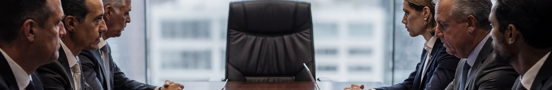 Empty chair in boardroom meeting highlighting missing after-sales leadership