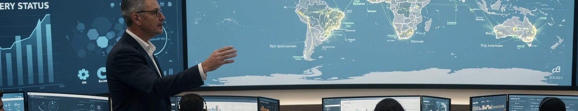 Senior leader directing operations team in live command centre environment