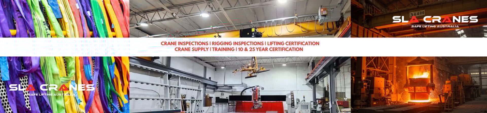 A large, bright yellow overhead bridge crane with SAFE LIFTING