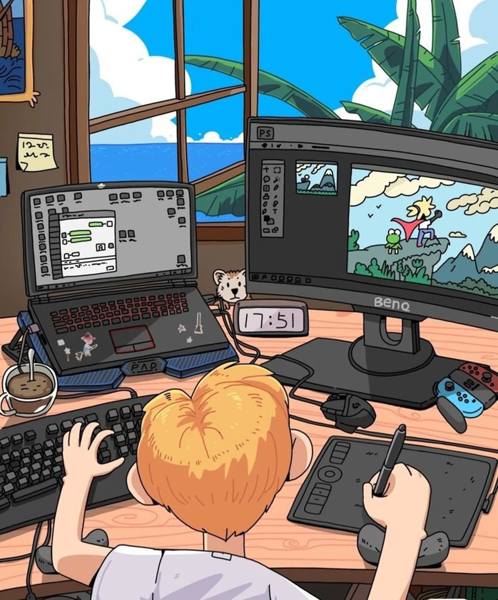 gray computer monitor