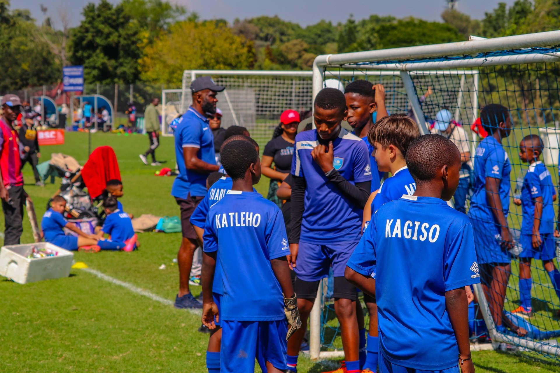 children playing soccer