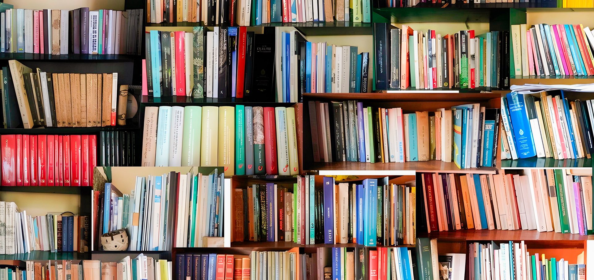 assorted-title book in bookcase