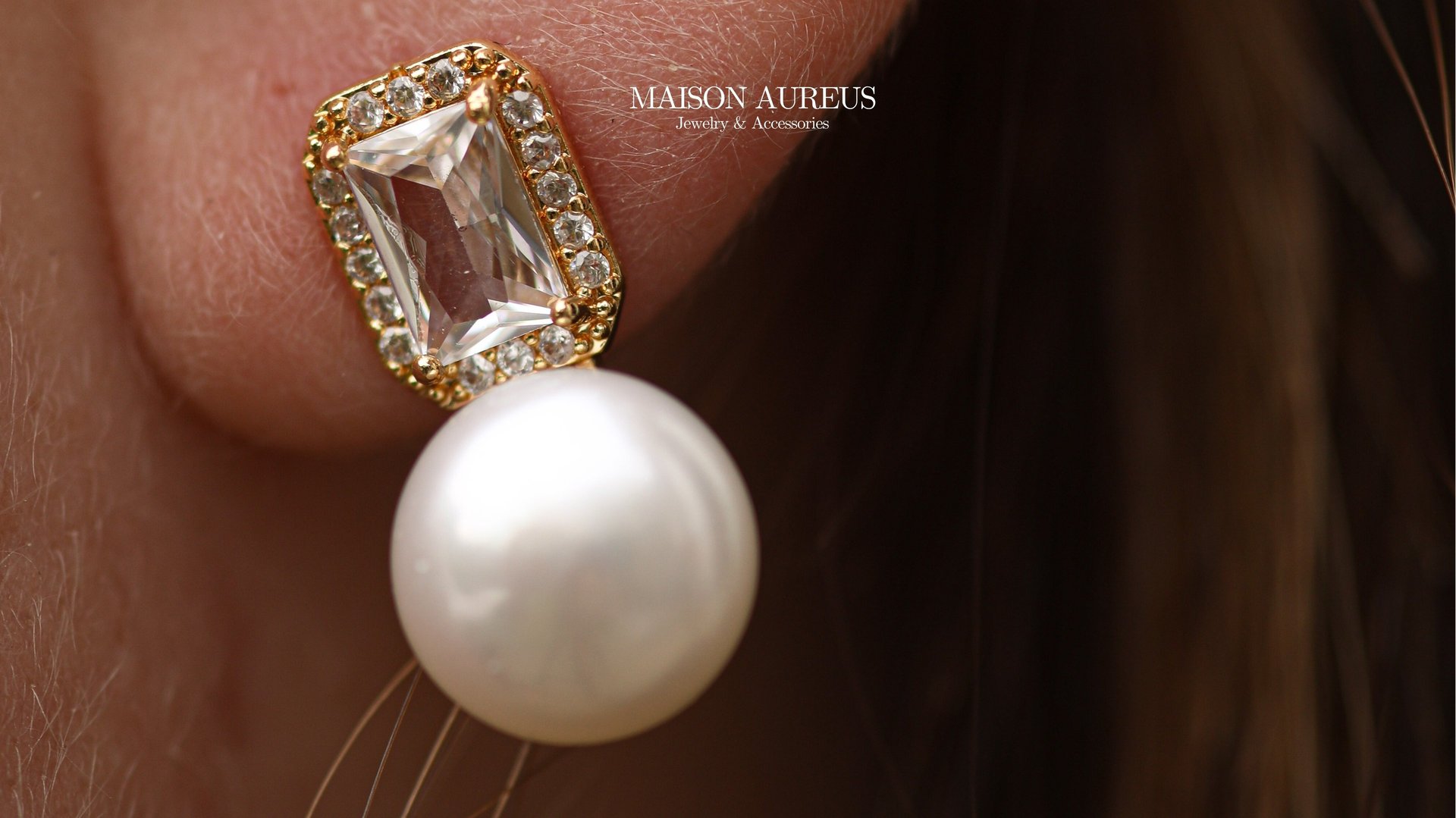 Maison Aureus mermaid collection pearl earrings, ocean-inspired jewelry