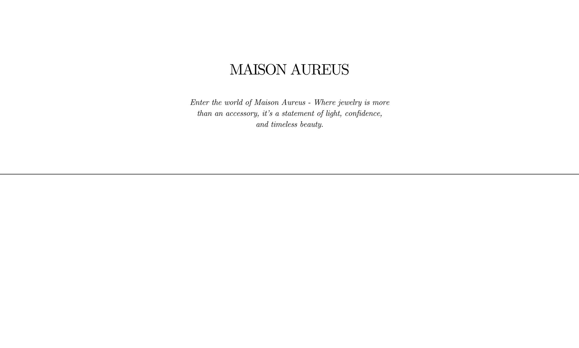 Maison Aureus luxury jewelry brand introduction with elegance and timeless beauty message