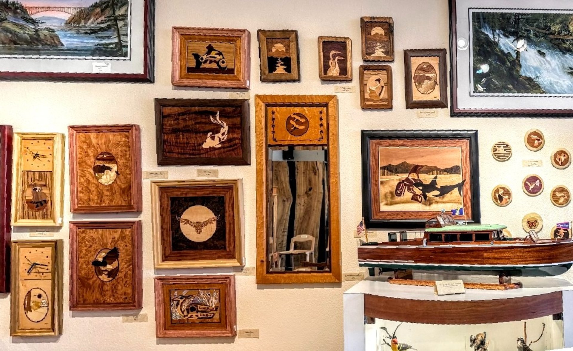 blue and white floral logo