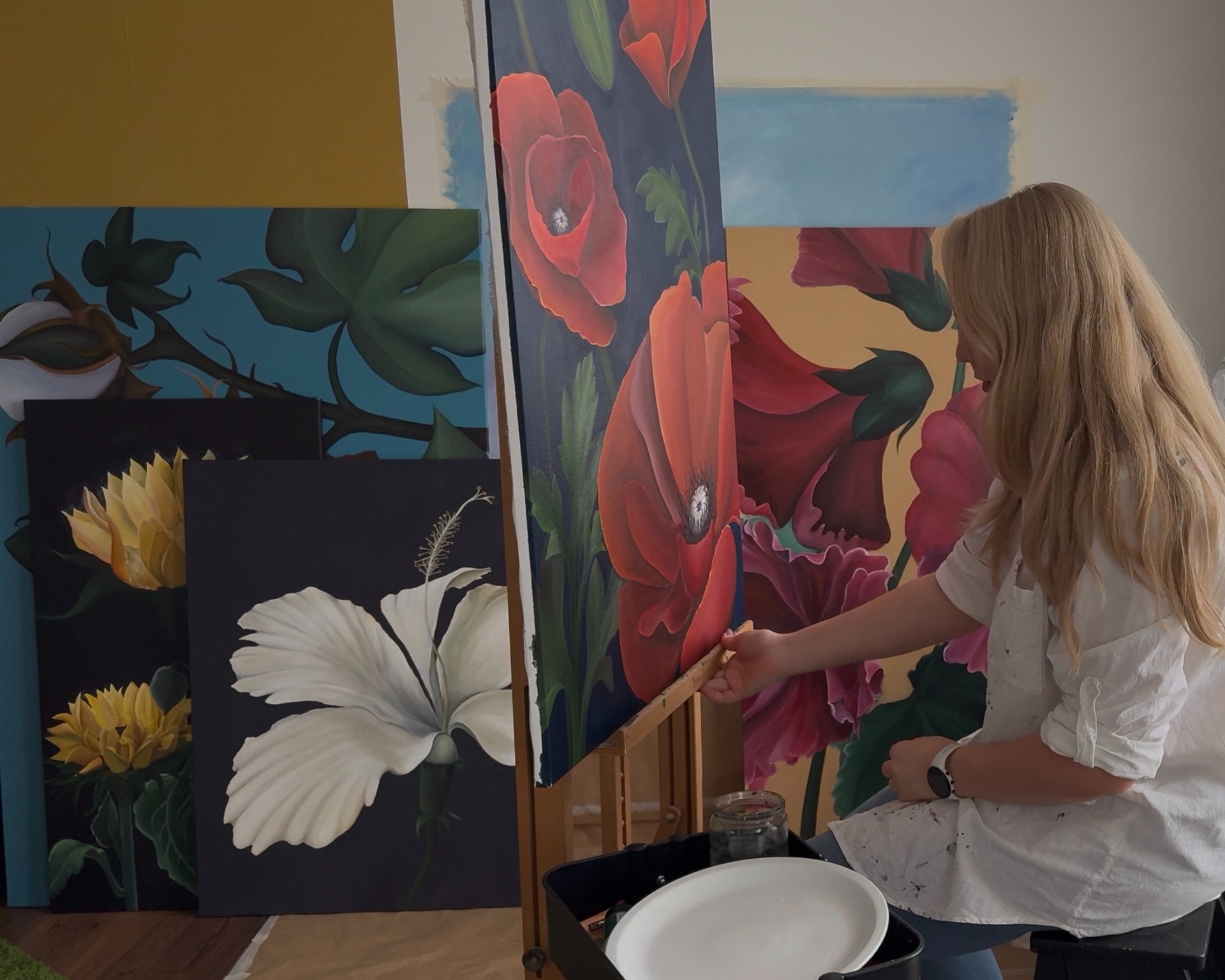 black blue and yellow textile