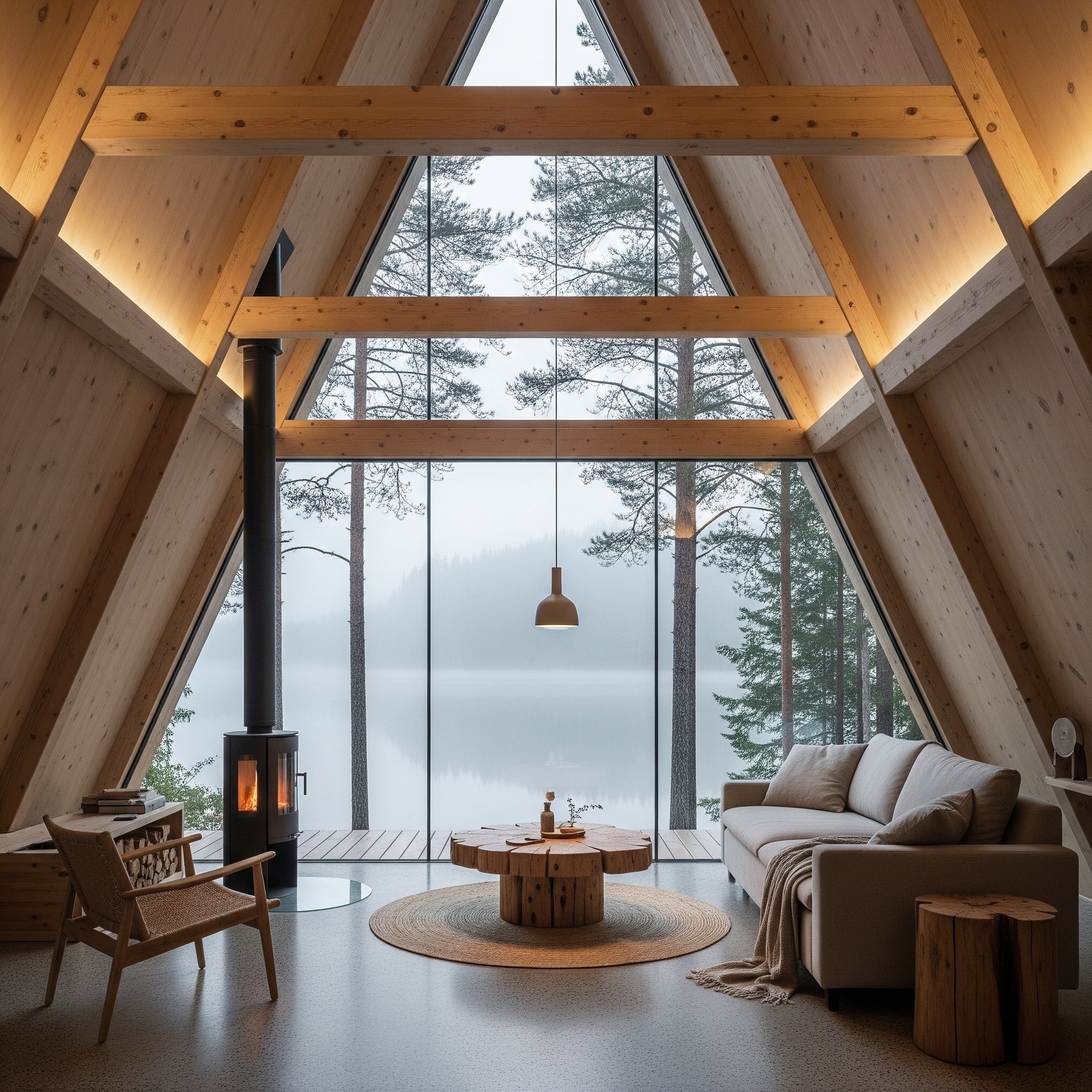 an abstract photo of a curved building with a blue sky in the background