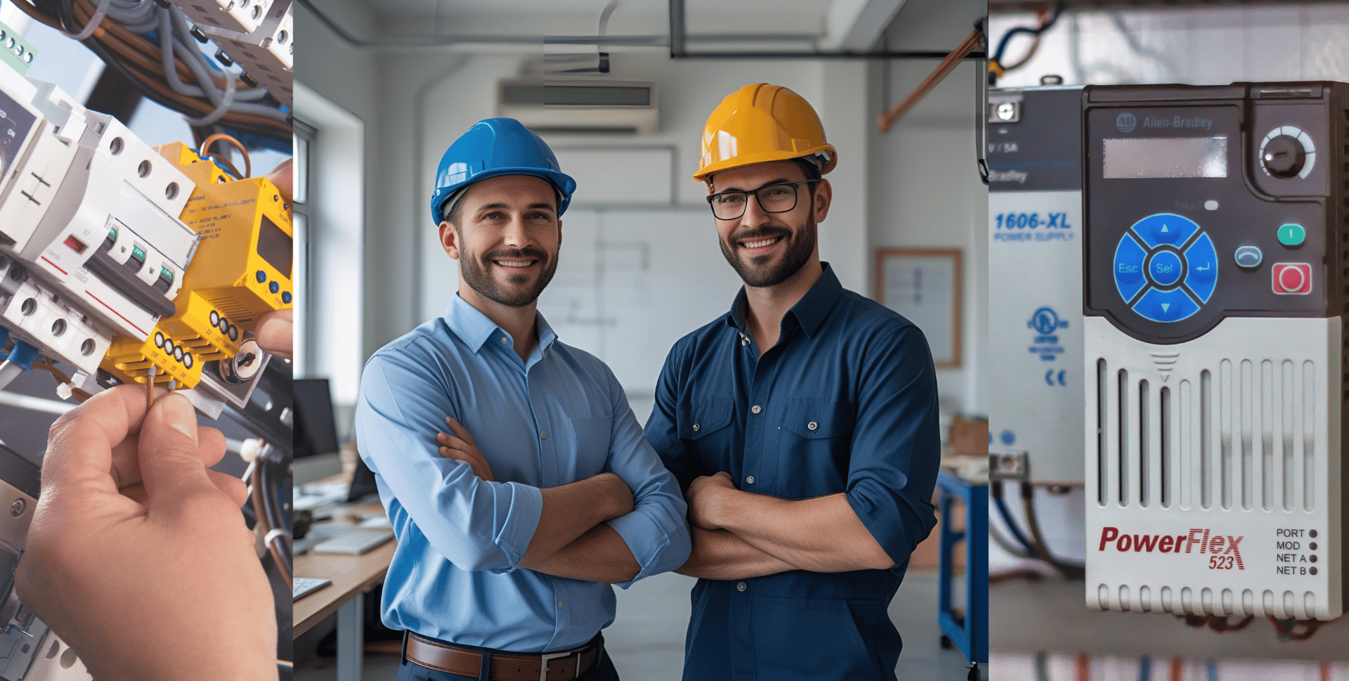 A bunch of wires that are connected to a building