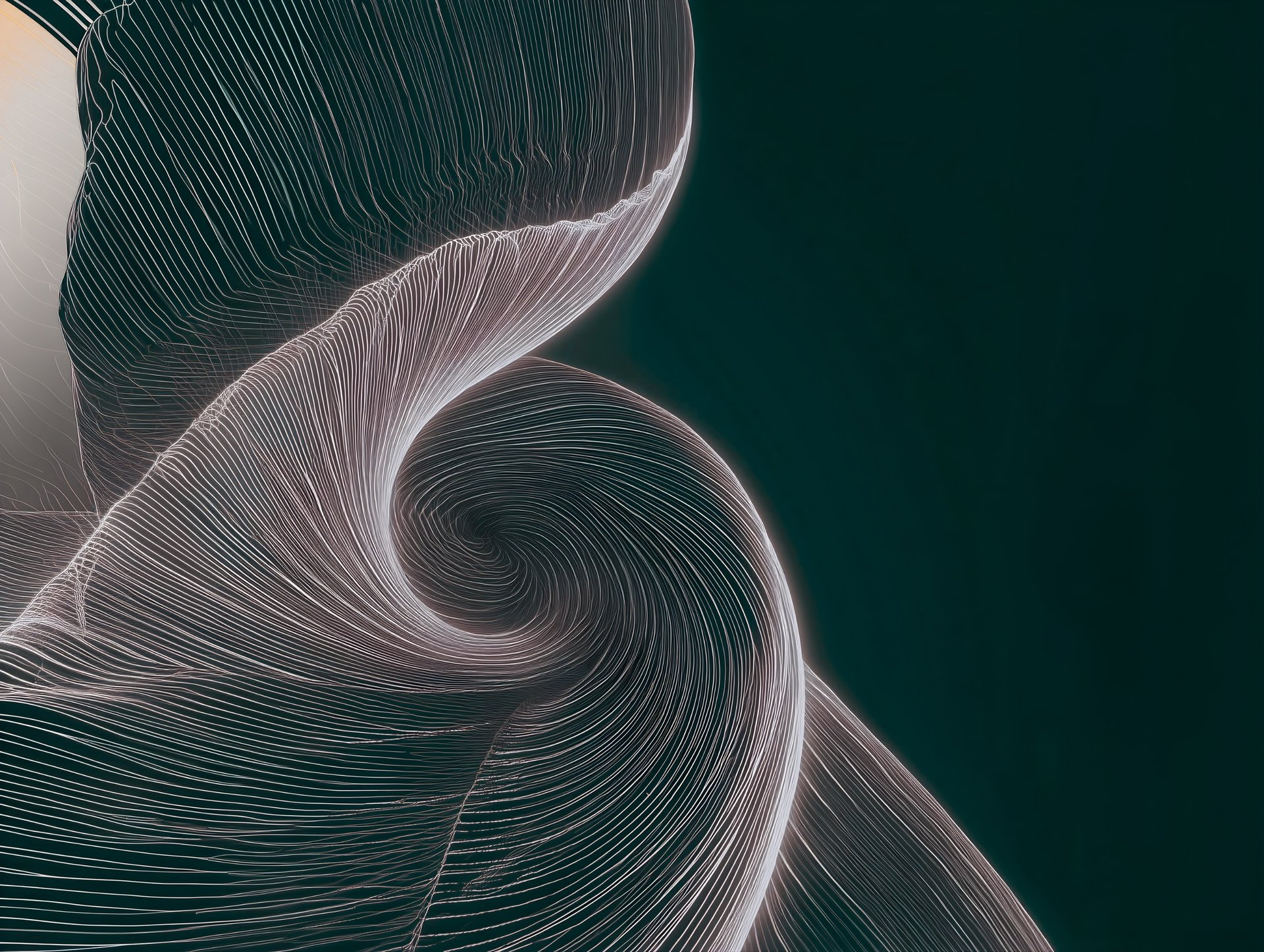 an abstract photo of a curved building with a blue sky in the background