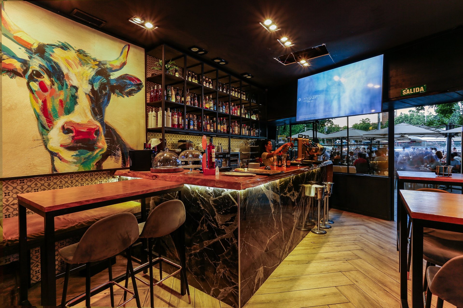 black and brown leather padded tub sofa