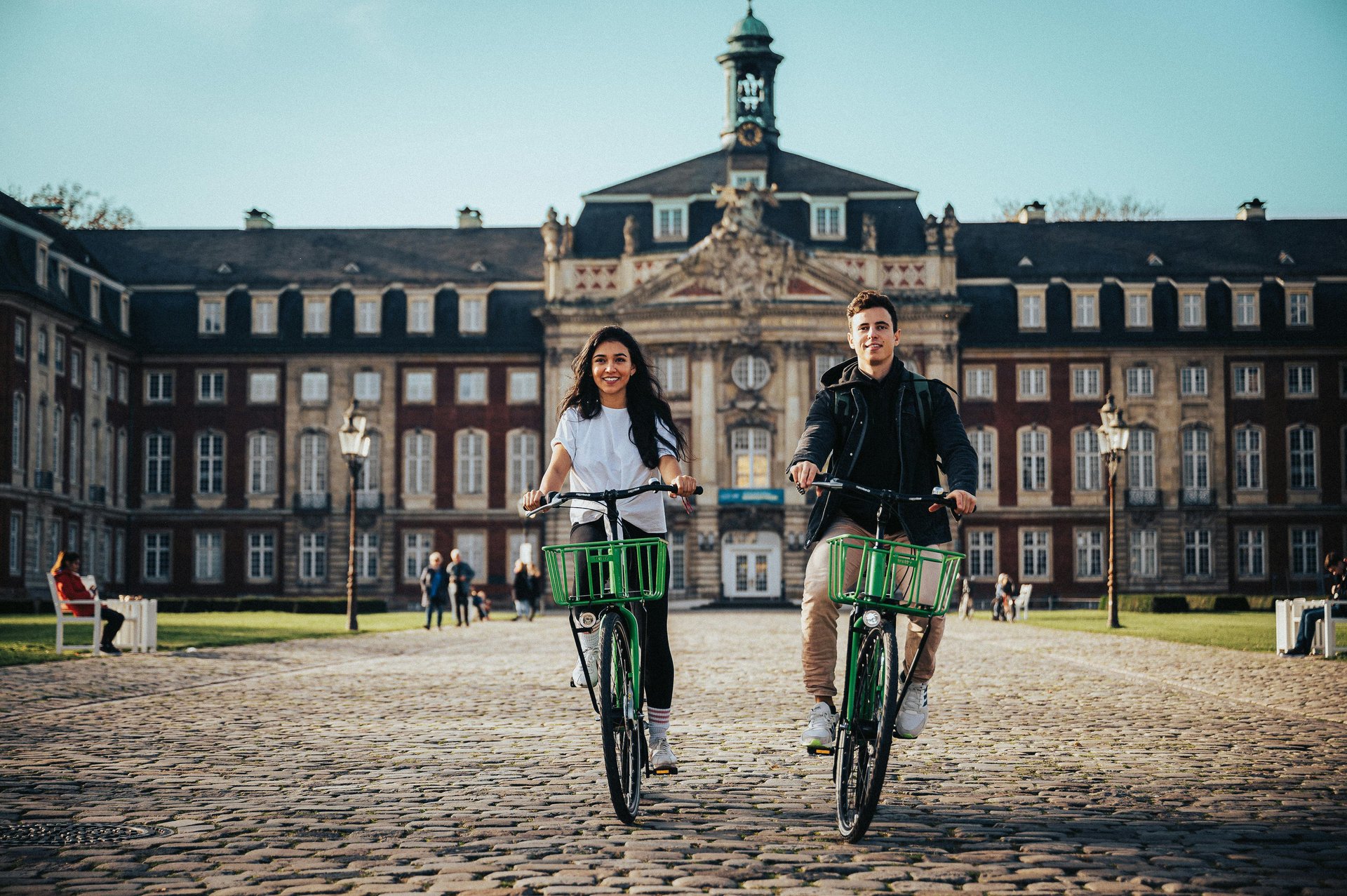 German Language Class Chennai Two person cycling in Germany