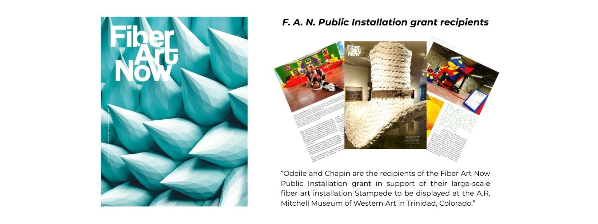 Dundee & Lee's Emilie Odeile and Ken Chapin awarded Fiber Art Now's Public Installation Grant