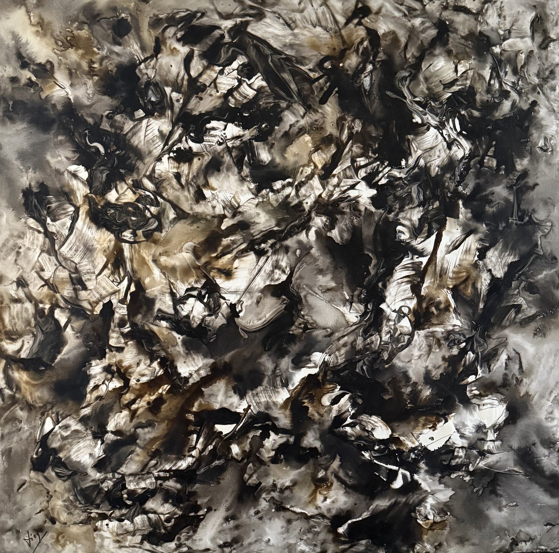 an abstract photo of a curved building with a blue sky in the background