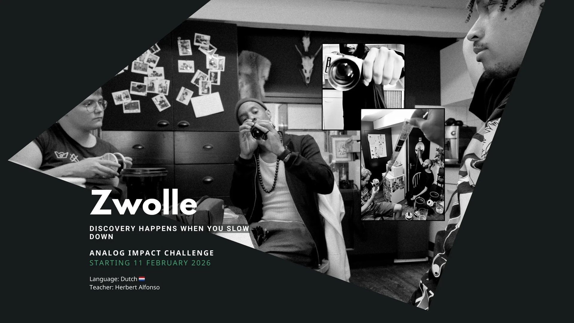 Image showing the start date for the Analog Documentary Impact Challenge in Zwolle 11 February 2026