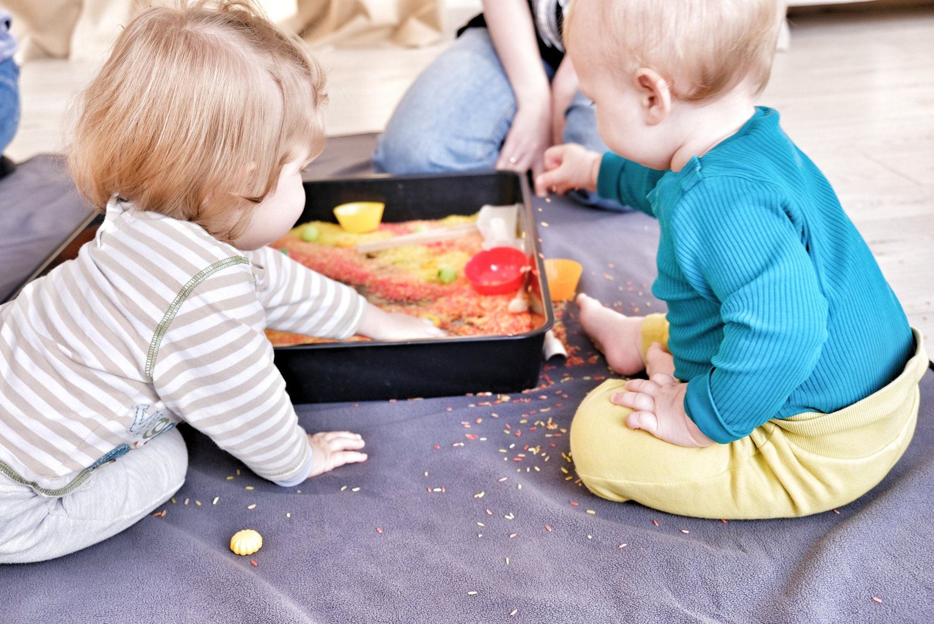 A close up of a multicolored tie dye background