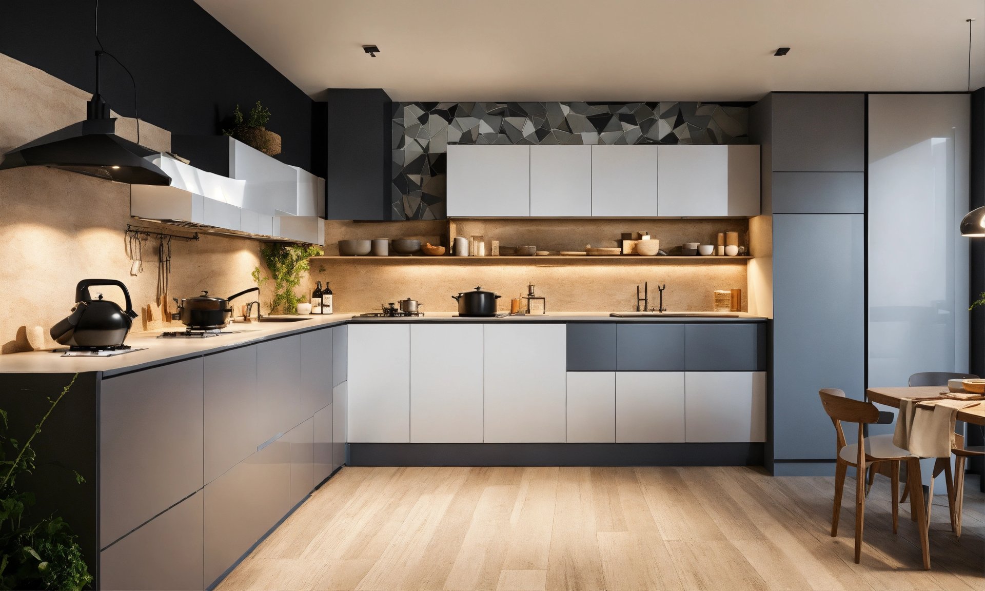 an abstract photo of a curved building with a blue sky in the background