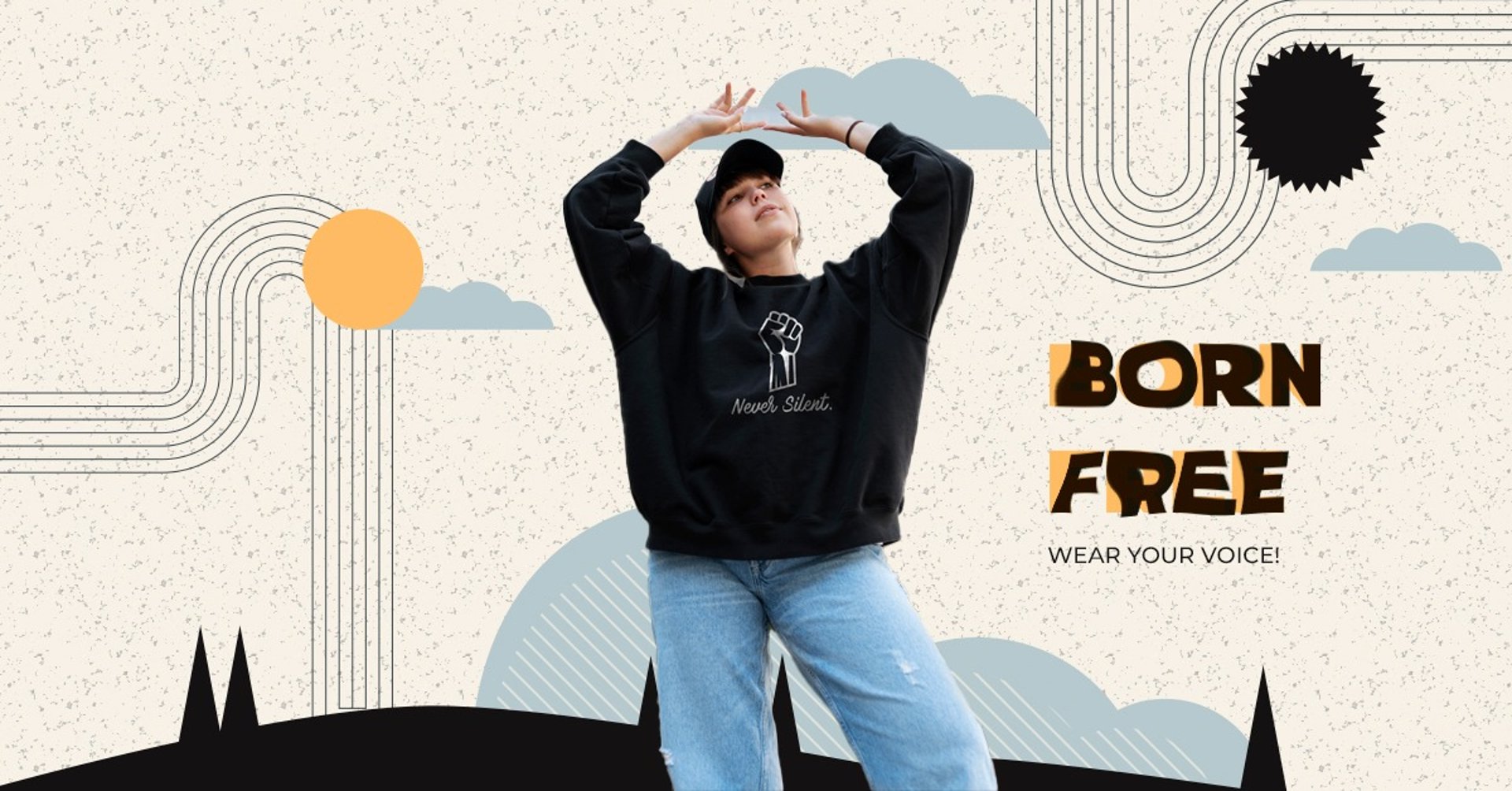 woman wearing yellow long-sleeved dress under white clouds and blue sky during daytime