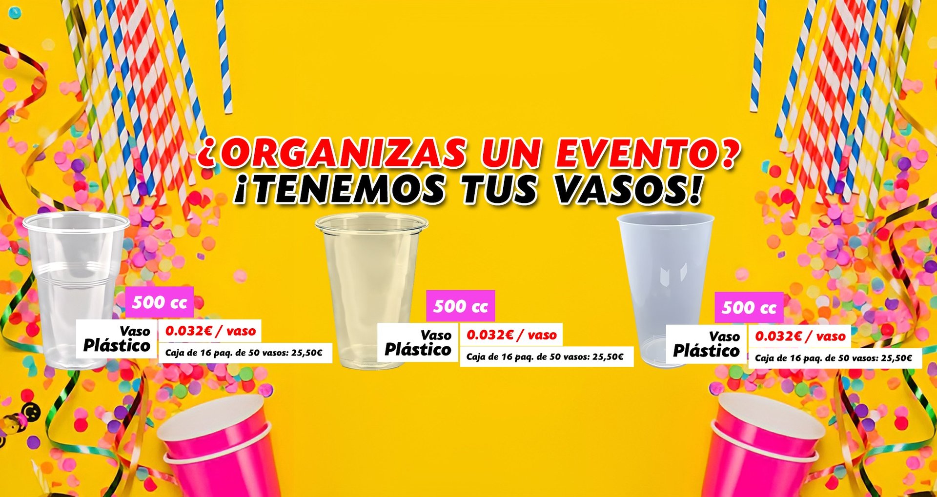vasos de plastico para eventos elche
