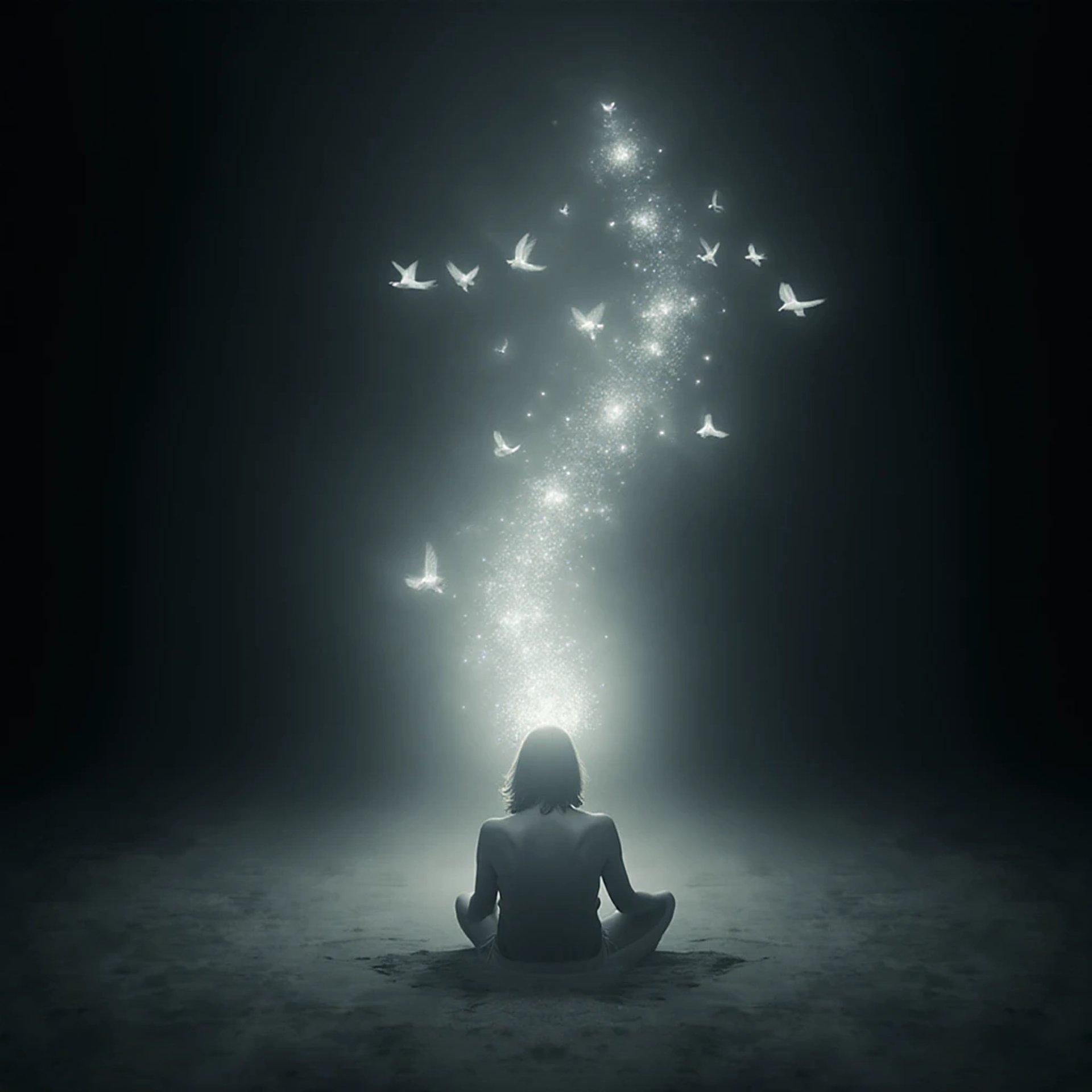 an abstract photo of a curved building with a blue sky in the background