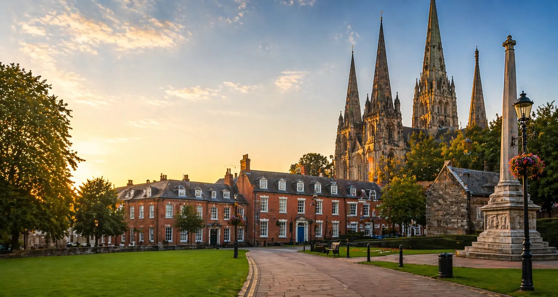 Lichfield Cathedral and city centre representing local IT supplier management services