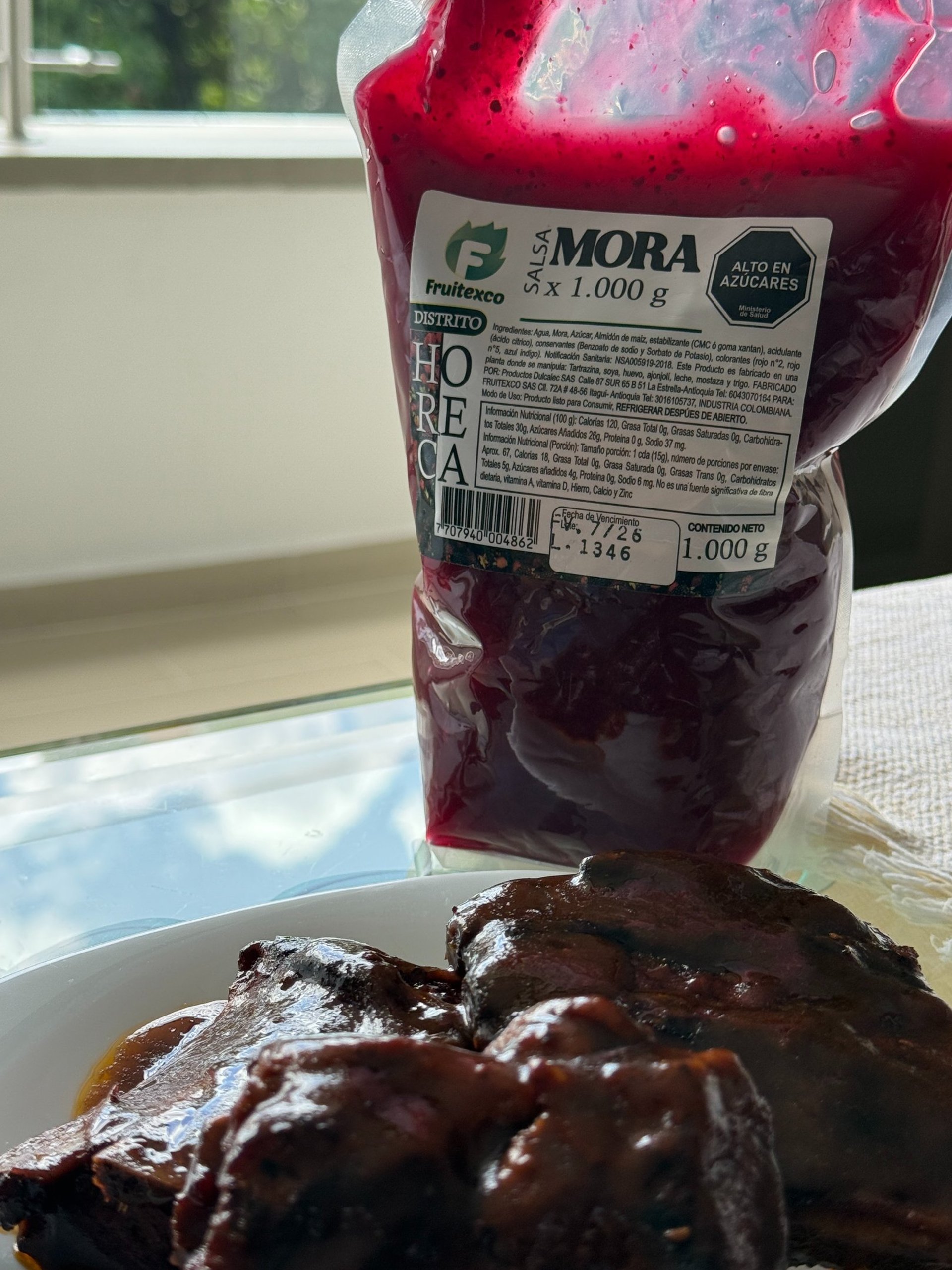 Receta de costillas con salsa de mora de fruitexco