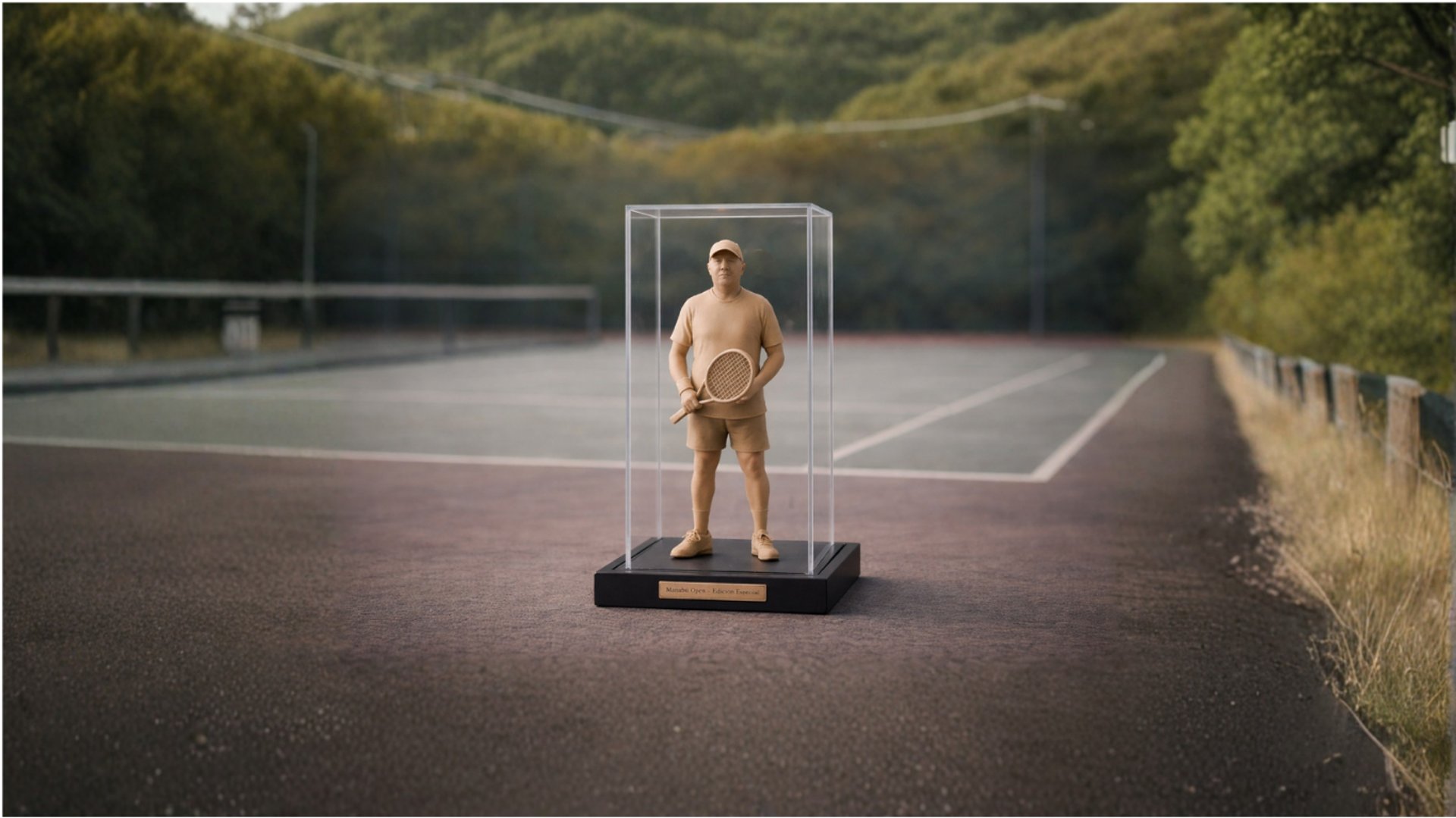 Tenista 3D con urna acrílica