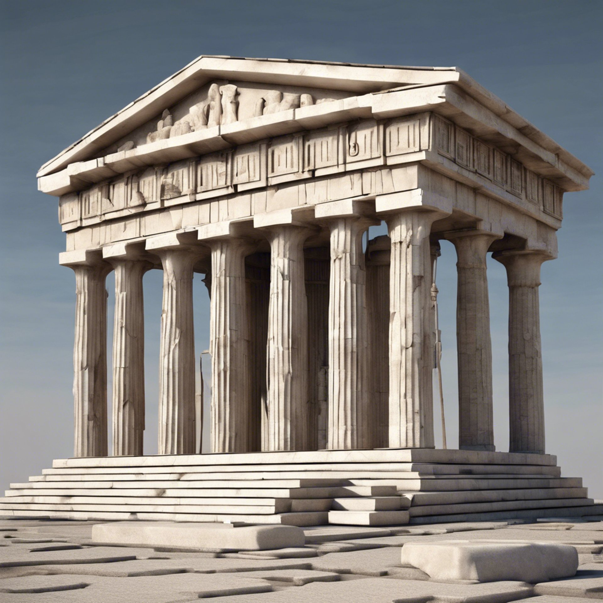 an abstract photo of a curved building with a blue sky in the background