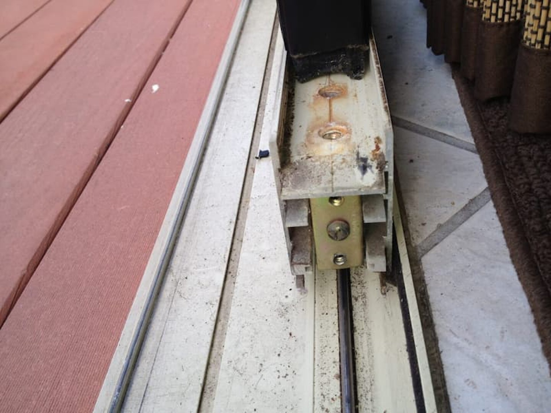 Patio door old roller track replace