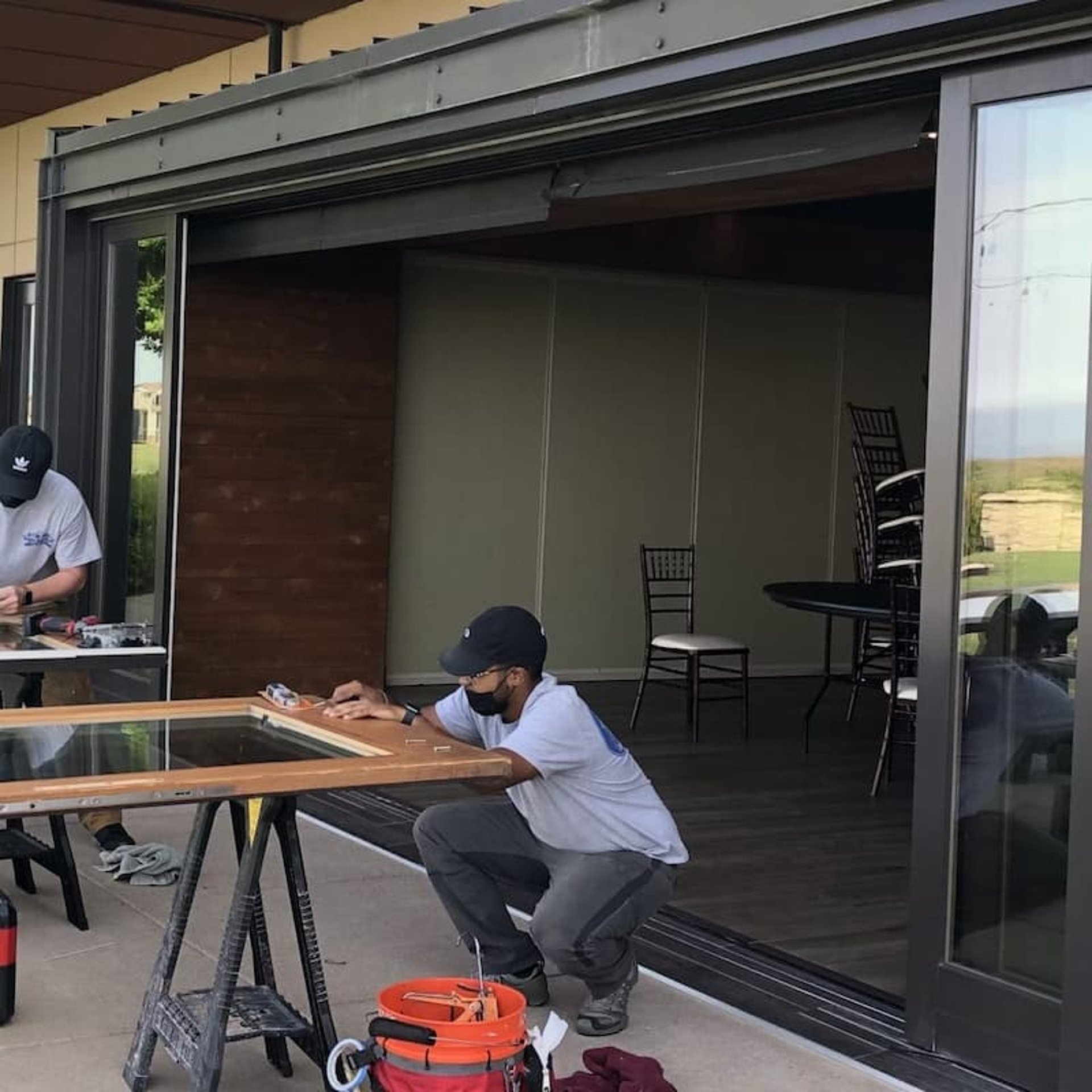 wooden sliding door roller repair