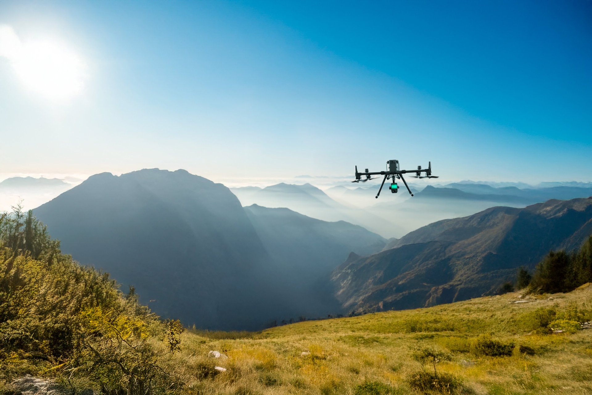 quadcopter on sky