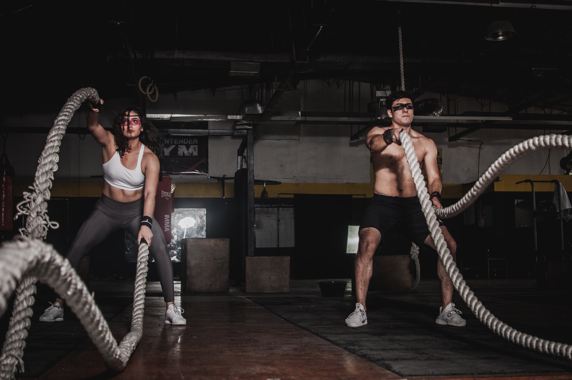 woman exercising indoors