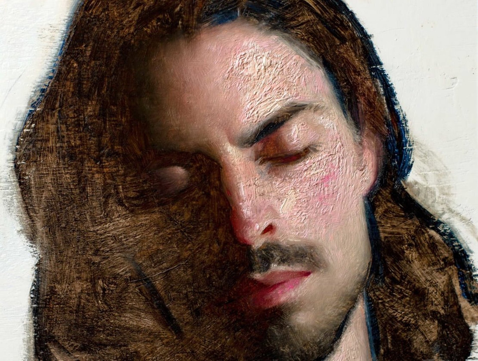 an abstract photo of a curved building with a blue sky in the background