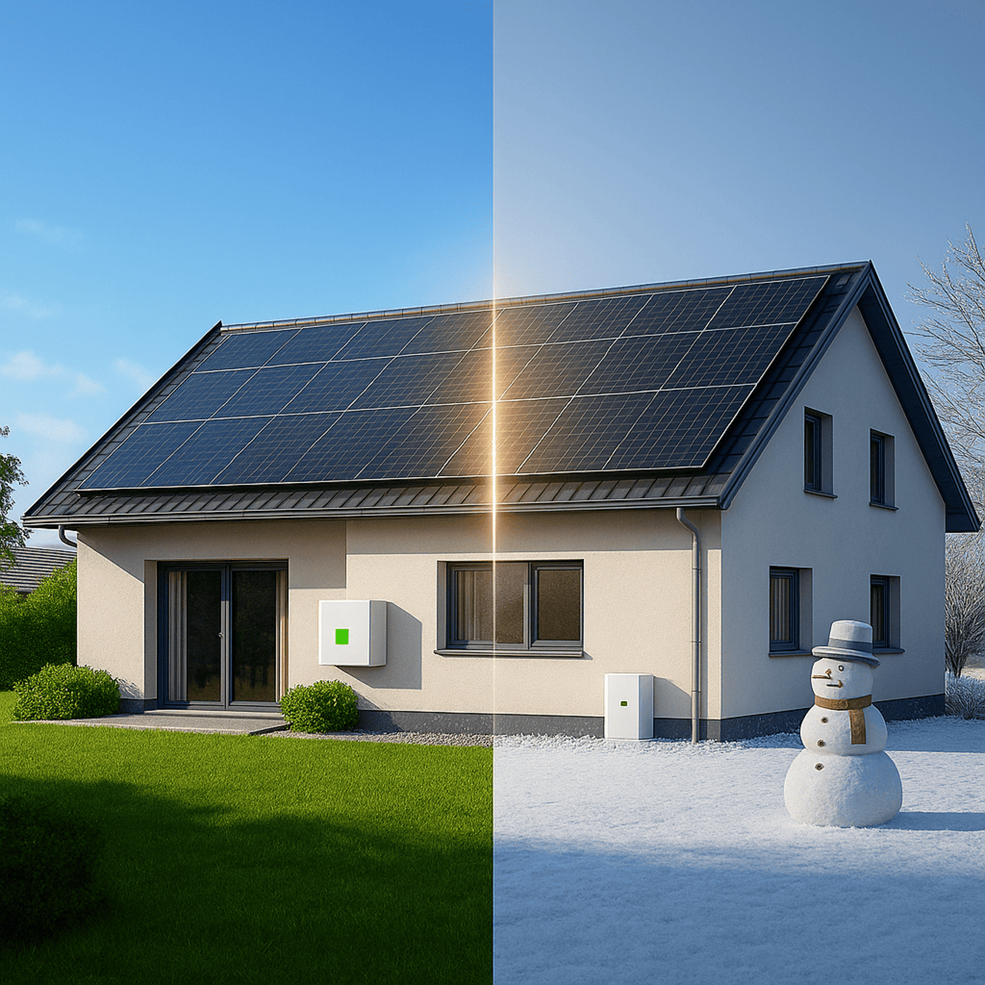 Maison équiper de panneaux solaires 